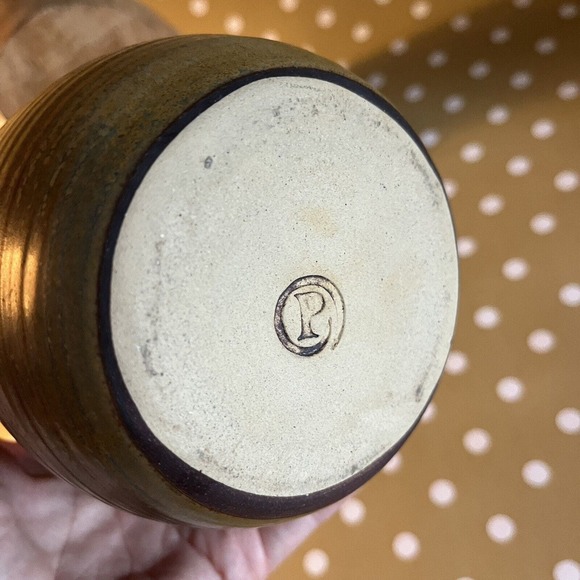 Studio Art Pottery Sugar Pot or Jar w Lid Artist Stamped Apothecary Rustic - Picture 6 of 7